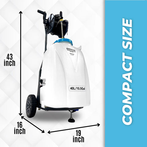 AG2004 Battery-Powered Cart Sprayer / Double Pump 10.5 Gal,40 Liter