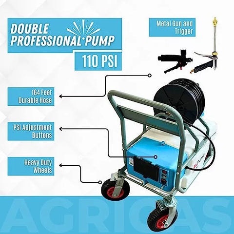 AG2005 Battery-Powered Pushcart Sprayer / Double Pump 15.85 Gal,60 Liter