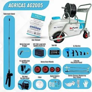 AG2005 Battery-Powered Pushcart Sprayer / Double Pump 15.85 Gal,60 Liter