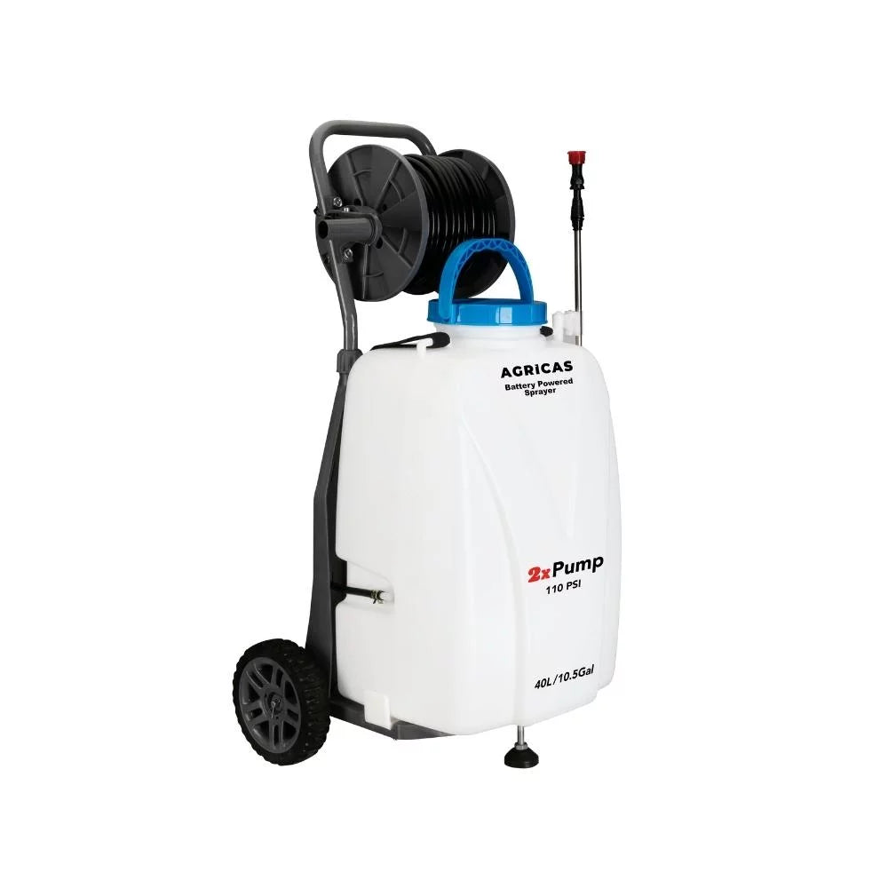 AG2004 Battery-Powered Cart Sprayer / Double Pump 10.5 Gal,40 Liter