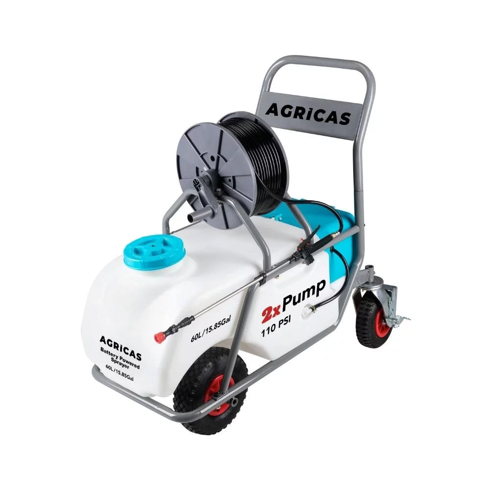 AG2005 Battery-Powered Pushcart Sprayer / Double Pump 15.85 Gal,60 Liter