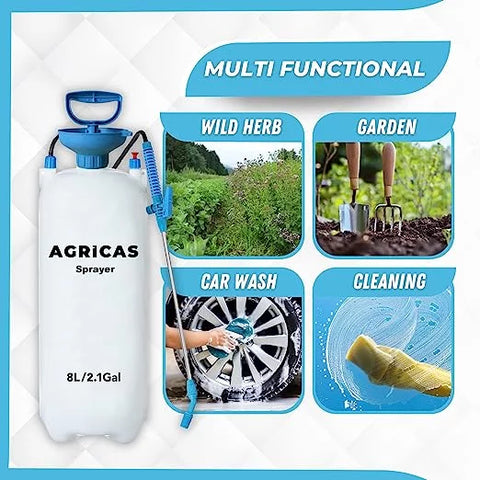 AG1004 Handheld Pressure Sprayer 2.1 Gal,8 Liter