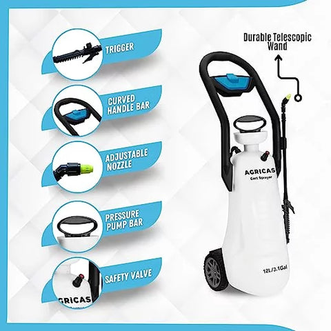 AG1005 Handheld Pressure Sprayer 3.1 Gal,12 Liter